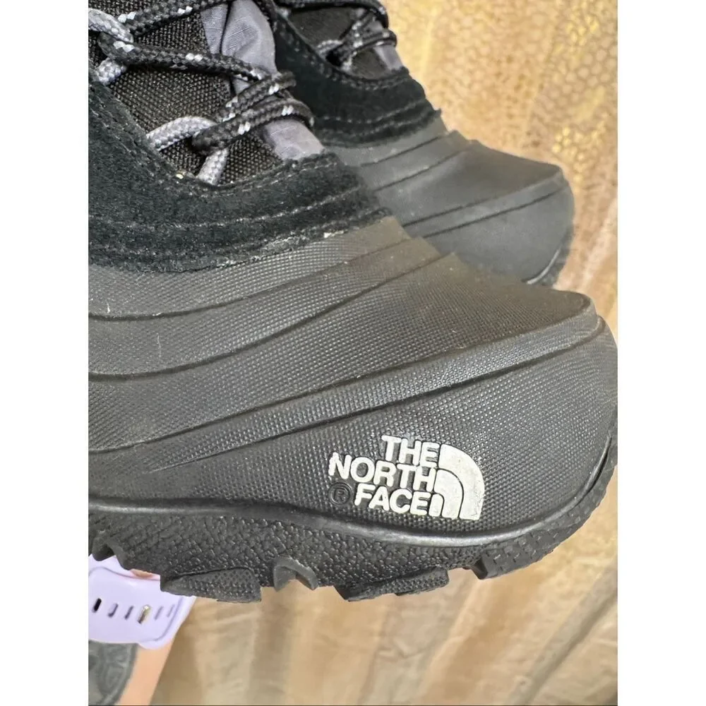 The North Face Big Kids' Alpenglow V Waterproof Boots Black Gray Snow 1